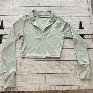 Quarter zip crop top